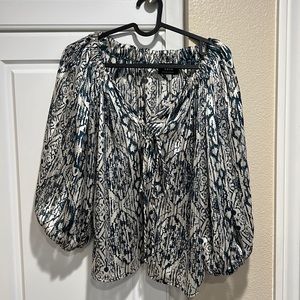 WYNNONA PRINTED LIGHTWEIGHT BLOUSE - DARK TEAL